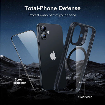 Custodia MagSafe per Apple iPhone 17, ESR, Classic Hybrid con Protezione Schermo, Nera Trasparente