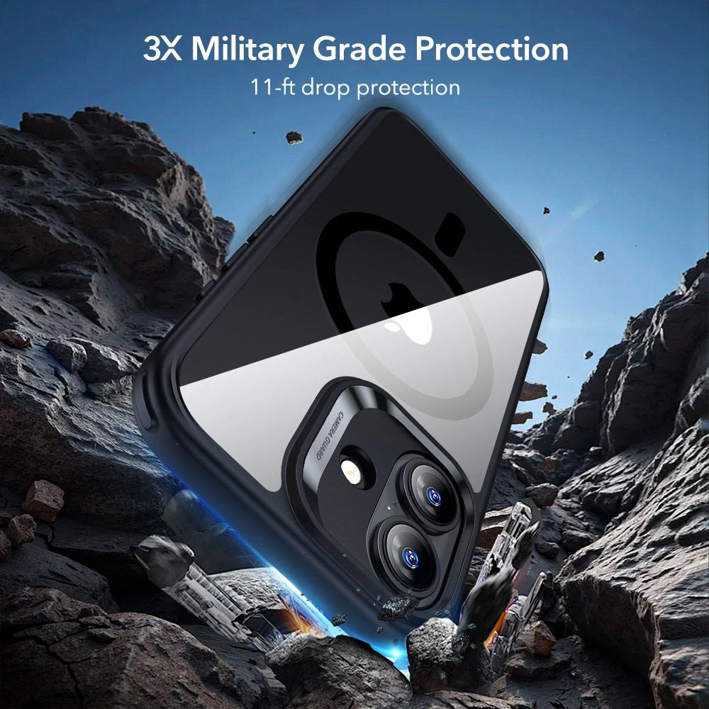 Custodia MagSafe per Apple iPhone 17, ESR, Classic Hybrid con Protezione Schermo, Nera Trasparente