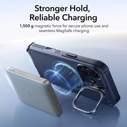 Custodia MagSafe per Apple iPhone 17, ESR, Cyber Armor Kickstand, Blu