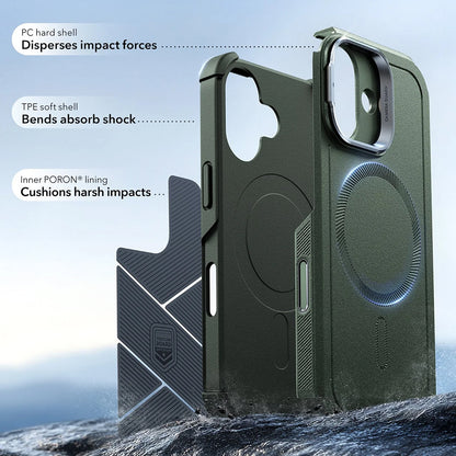 Custodia MagSafe per Apple iPhone 17, ESR, Cyber Armor Kickstand, Verde
