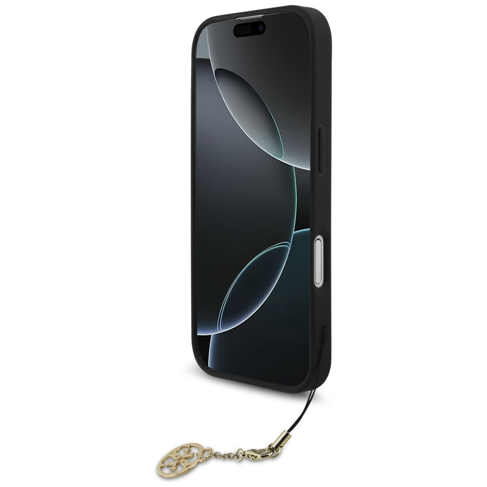 Custodia MagSafe per Apple iPhone 17, Guess, 4G Charm Cradle, Nera