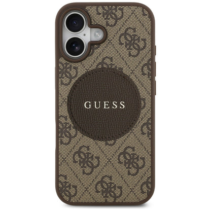 Custodia MagSafe per Apple iPhone 17, Guess, 4G Circle Classic Logo, Marrone
