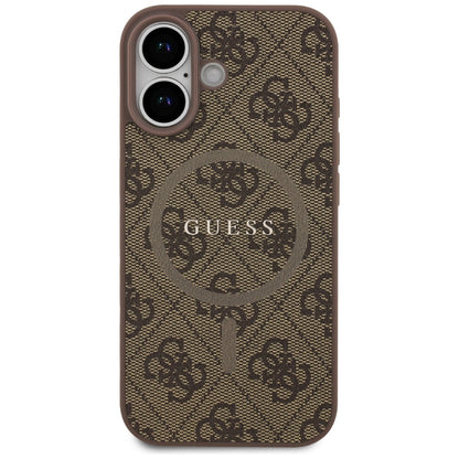 Custodia MagSafe per Apple iPhone 17, Guess, 4G Ring Classic Logo, Marrone