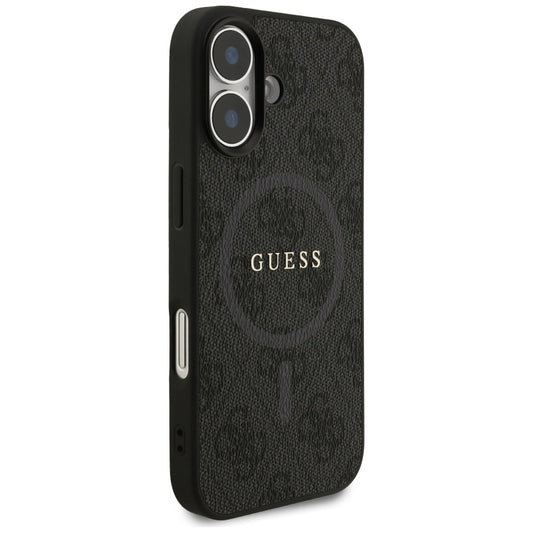 Custodia MagSafe per Apple iPhone 17, Guess, 4G Ring Classic Logo, Nera