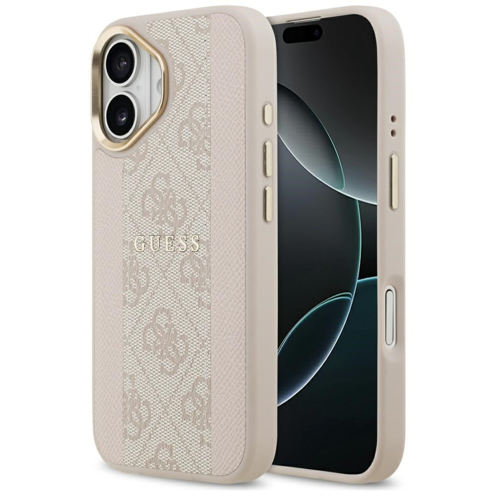 Custodia MagSafe per Apple iPhone 17, Guess, 4G Stripe, Rosa