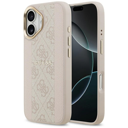 Custodia MagSafe per Apple iPhone 17, Guess, 4G Stripe, Rosa