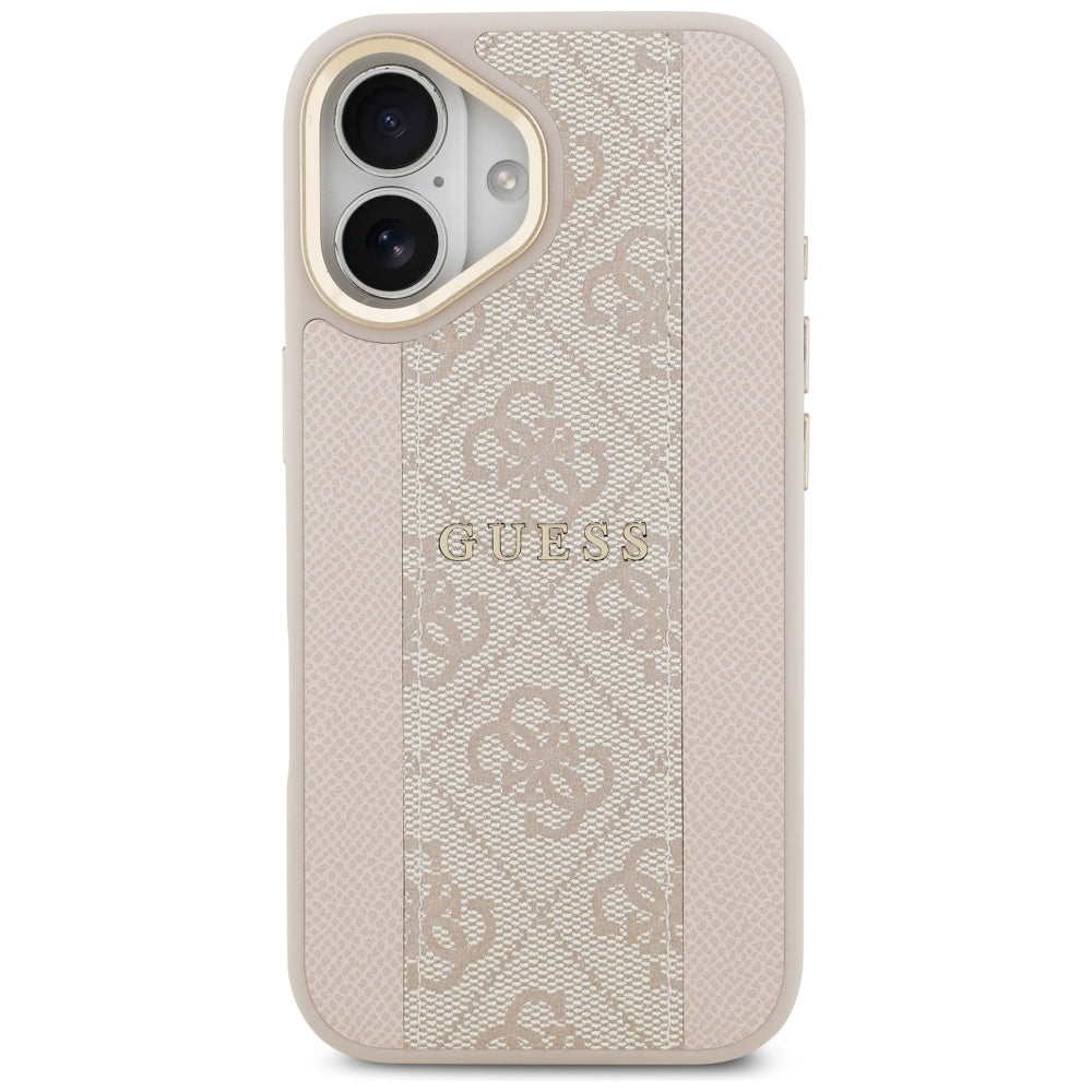 Custodia MagSafe per Apple iPhone 17, Guess, 4G Stripe, Rosa