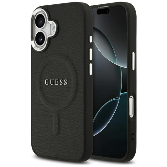 Custodia MagSafe per Apple iPhone 17, Guess, Classic Logo, Nera