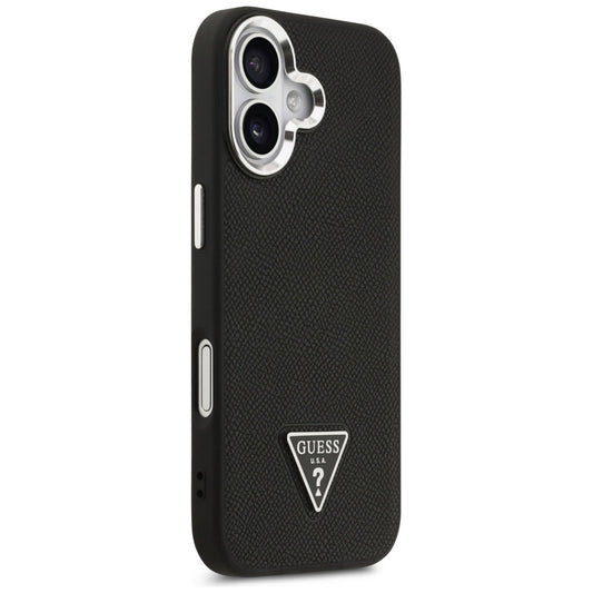 Custodia MagSafe per Apple iPhone 17, Guess, Logo Triangolo Granulato, Nera