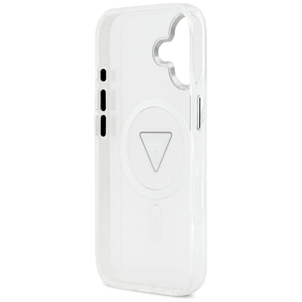 Custodia MagSafe per Apple iPhone 17, Guess, Logo Triangolo Gradiente IML, Trasparente