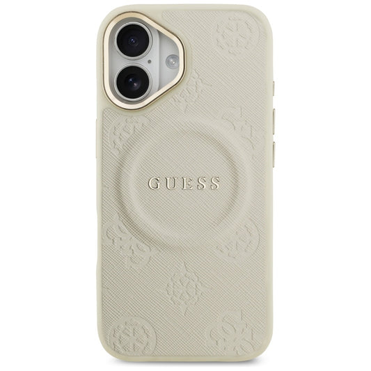 Custodia MagSafe per Apple iPhone 17, Guess, Peony Hot Stamp, Beige