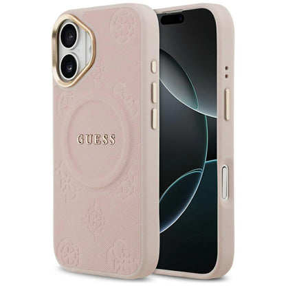 Custodia MagSafe per Apple iPhone 17, Guess, Peony Hot Stamp, Rosa