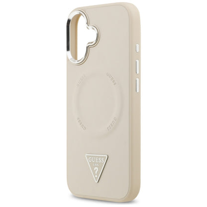 MagSafe Case for Apple iPhone 17, Guess, Triangle Logo, Silver Beige