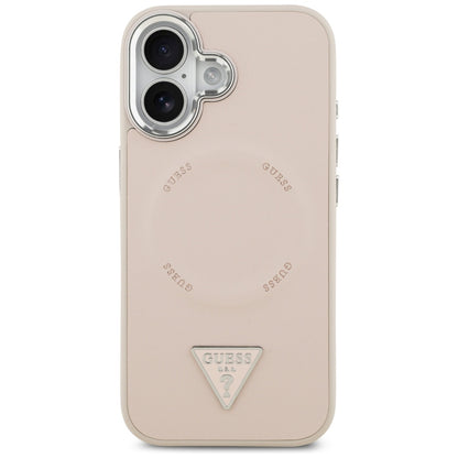 Custodia MagSafe per Apple iPhone 17, Guess, Logo Triangolo, Rosa Argento