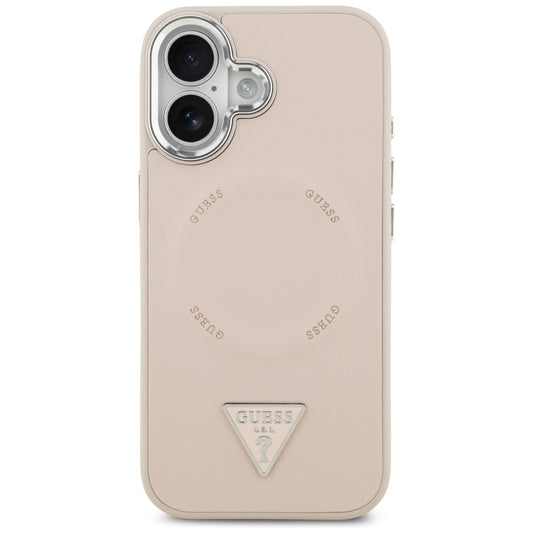 Custodia MagSafe per Apple iPhone 17, Guess, Logo Triangolo, Rosa Argento
