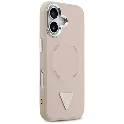Custodia MagSafe per Apple iPhone 17, Guess, Logo Triangolo, Rosa Argento