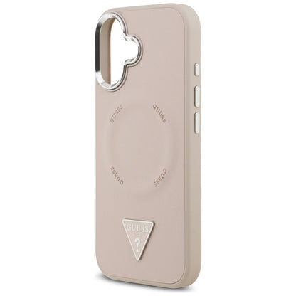 Custodia MagSafe per Apple iPhone 17, Guess, Logo Triangolo, Rosa Argento