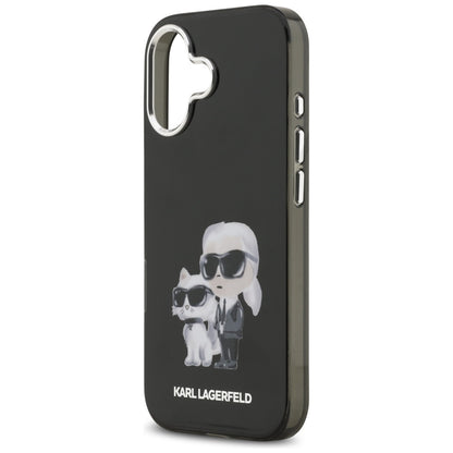 Custodia MagSafe per Apple iPhone 17, Karl Lagerfeld, IML Aquarelle Logo Karl & Choupette, Nera