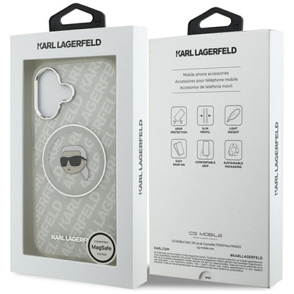 Custodia MagSafe per Apple iPhone 17, Karl Lagerfeld, IML Karl`s Head, Grigio