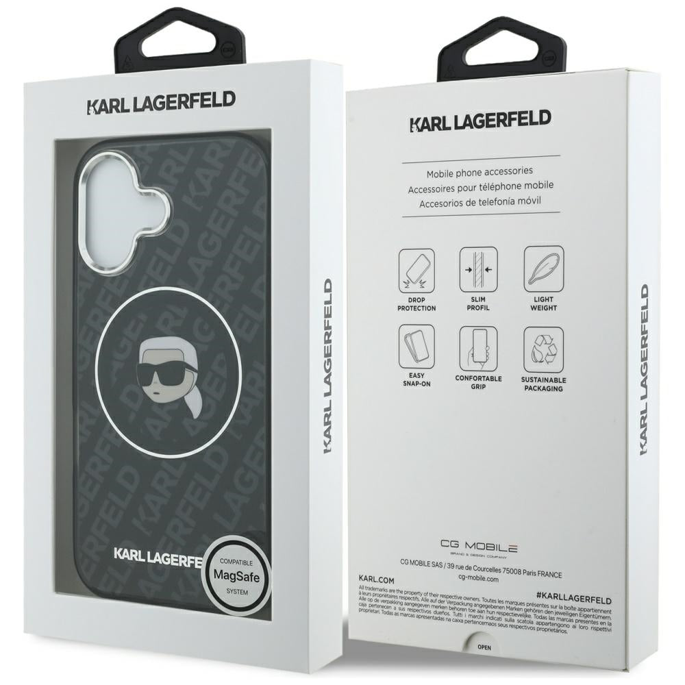 Custodia MagSafe per Apple iPhone 17, Karl Lagerfeld, IML Karl`s Head, Nera