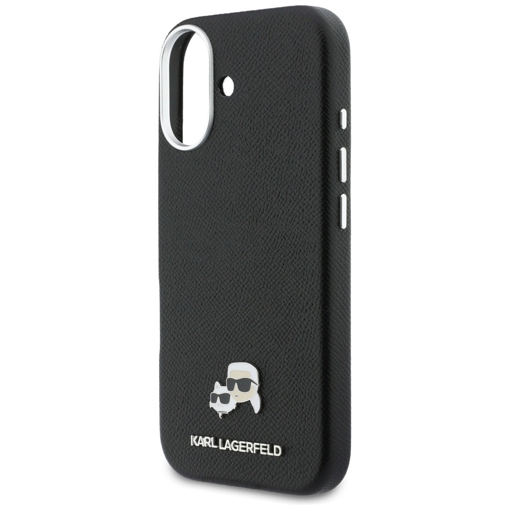 Custodia MagSafe per Apple iPhone 17, Karl Lagerfeld, Karl & Choupette Head's Pin, Nera