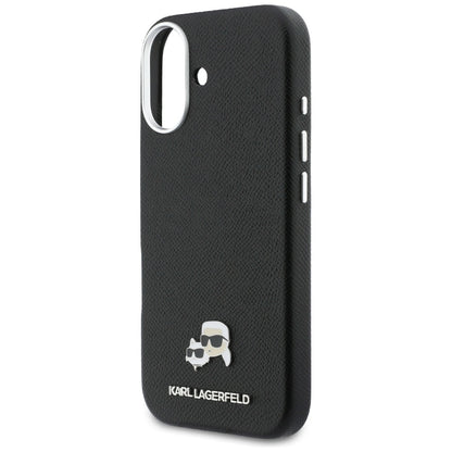 Custodia MagSafe per Apple iPhone 17, Karl Lagerfeld, Karl & Choupette Head's Pin, Nera