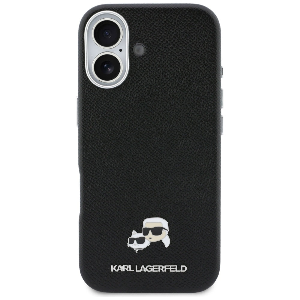 Custodia MagSafe per Apple iPhone 17, Karl Lagerfeld, Karl & Choupette Head's Pin, Nera