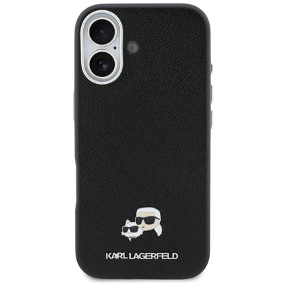 Custodia MagSafe per Apple iPhone 17, Karl Lagerfeld, Karl & Choupette Head's Pin, Nera
