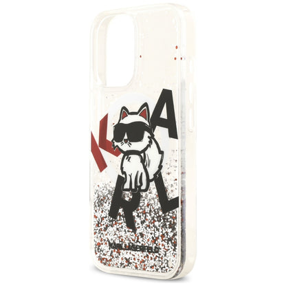Custodia MagSafe per Apple iPhone 17, Karl Lagerfeld, Liquid Glitter Choupette Logo, Trasparente