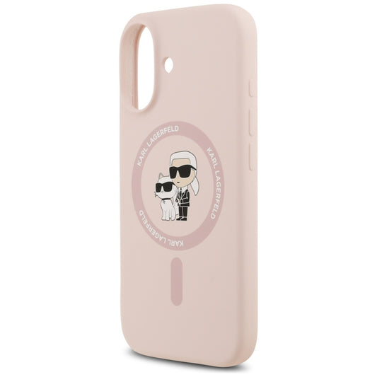 Custodia MagSafe per Apple iPhone 17, Karl Lagerfeld, Ring Karl & Choupette, Rosa