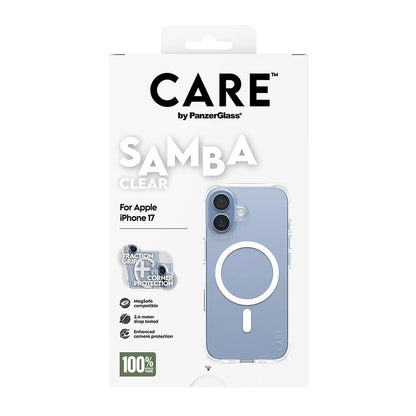 Custodia MagSafe per Apple iPhone 17, PanzerGlass, Care Fashionable, Trasparente Bianca
