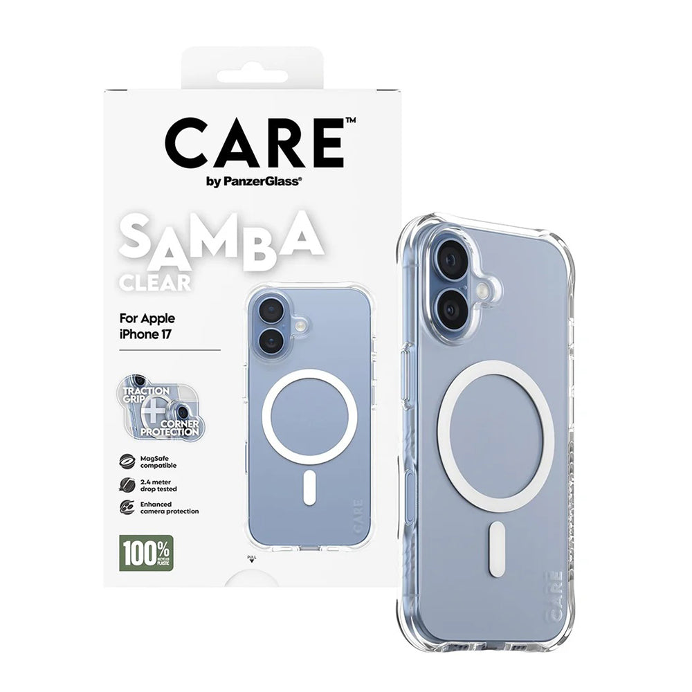 Custodia MagSafe per Apple iPhone 17, PanzerGlass, Care Fashionable, Trasparente Bianca