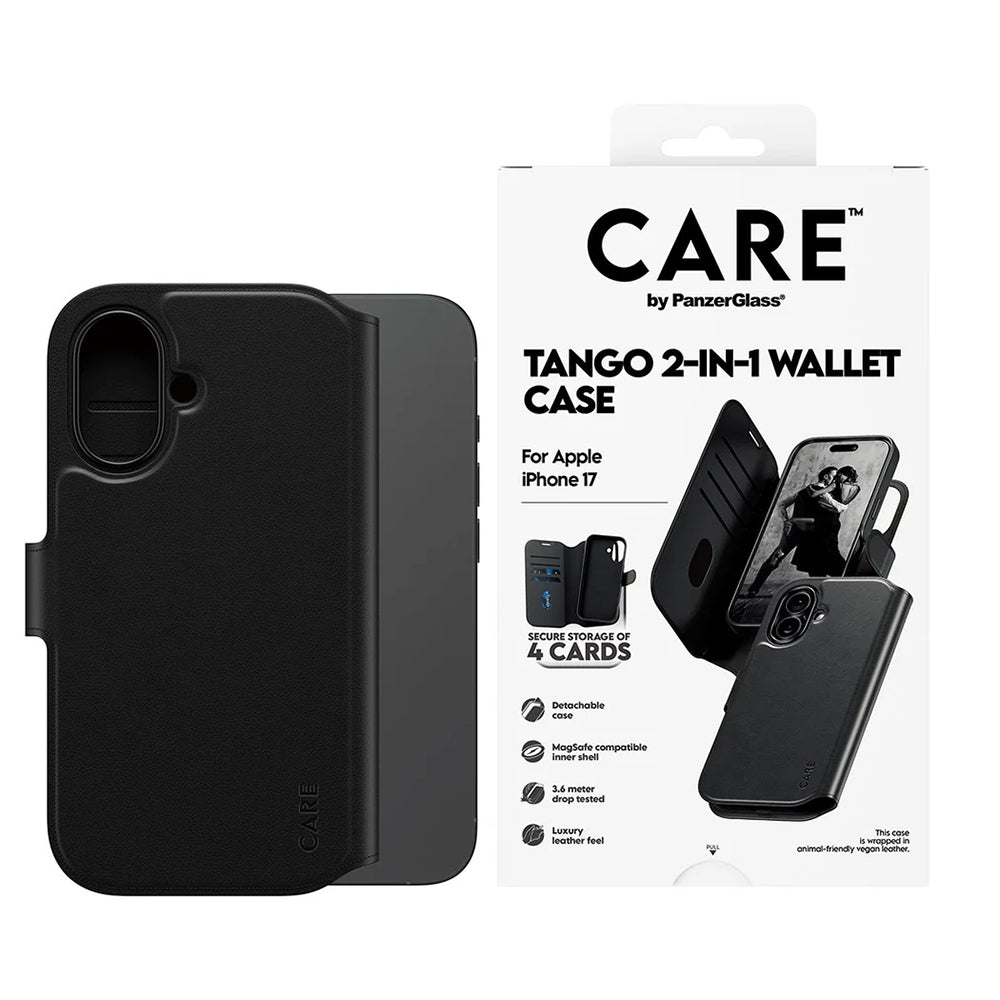 Custodia MagSafe per Apple iPhone 17, PanzerGlass, Care Feature Tango Two-in-One, Nera