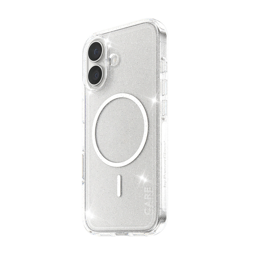 Custodia MagSafe per Apple iPhone 17, PanzerGlass, Care Urban Explorer Star Lit, Trasparente Bianca