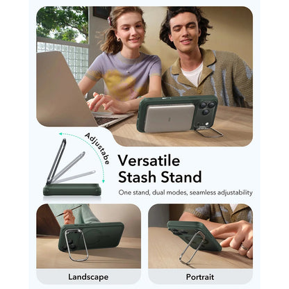Custodia MagSafe per Apple iPhone 17 Pro, ESR, Classic Hybrid Kickstand, Verde Satinato