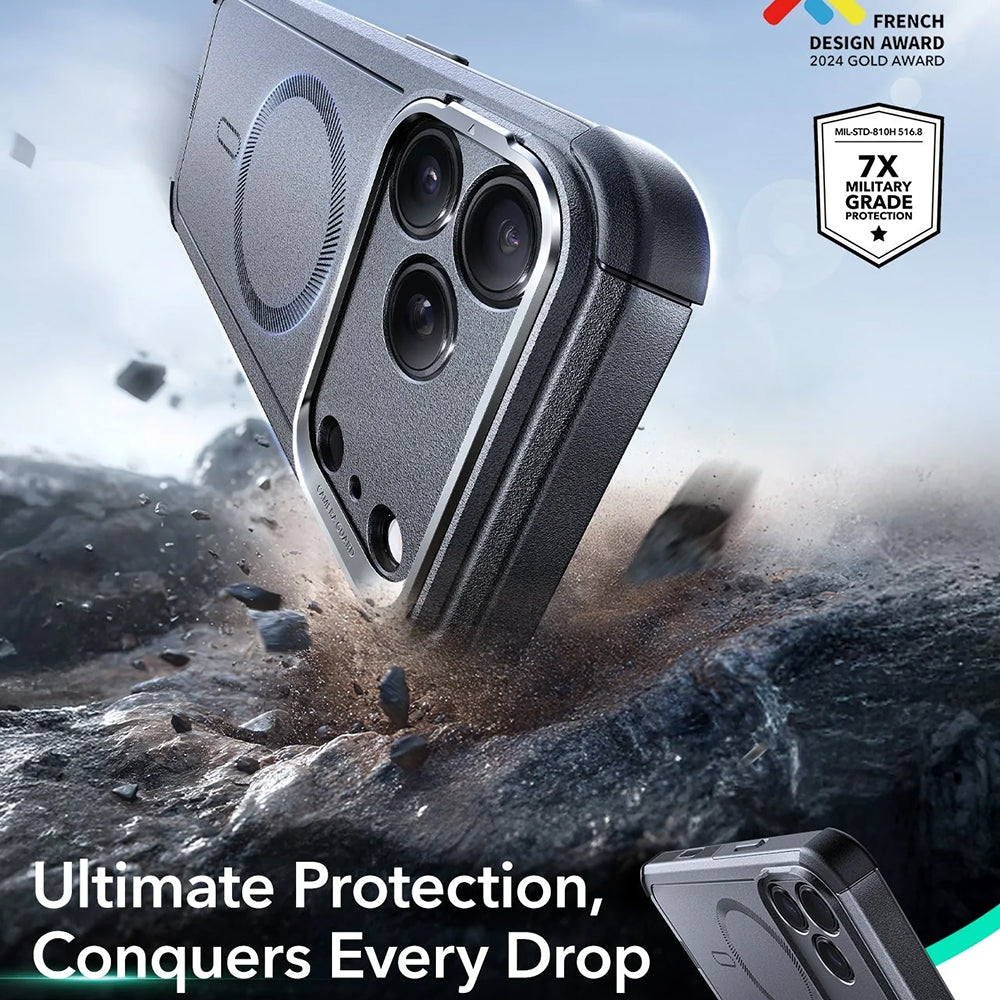 Custodia MagSafe per Apple iPhone 17 Pro, ESR, Cyber Armor Kickstand, Grigio
