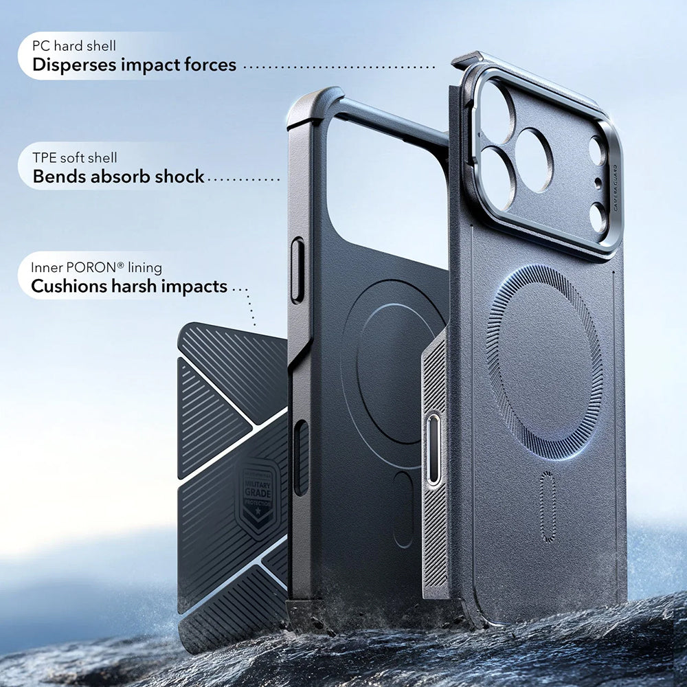 Custodia MagSafe per Apple iPhone 17 Pro, ESR, Cyber Armor Kickstand, Grigio