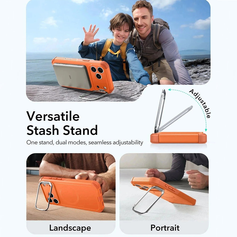 Custodia MagSafe per Apple iPhone 17 Pro, ESR, Cyber Armor Kickstand, Arancione