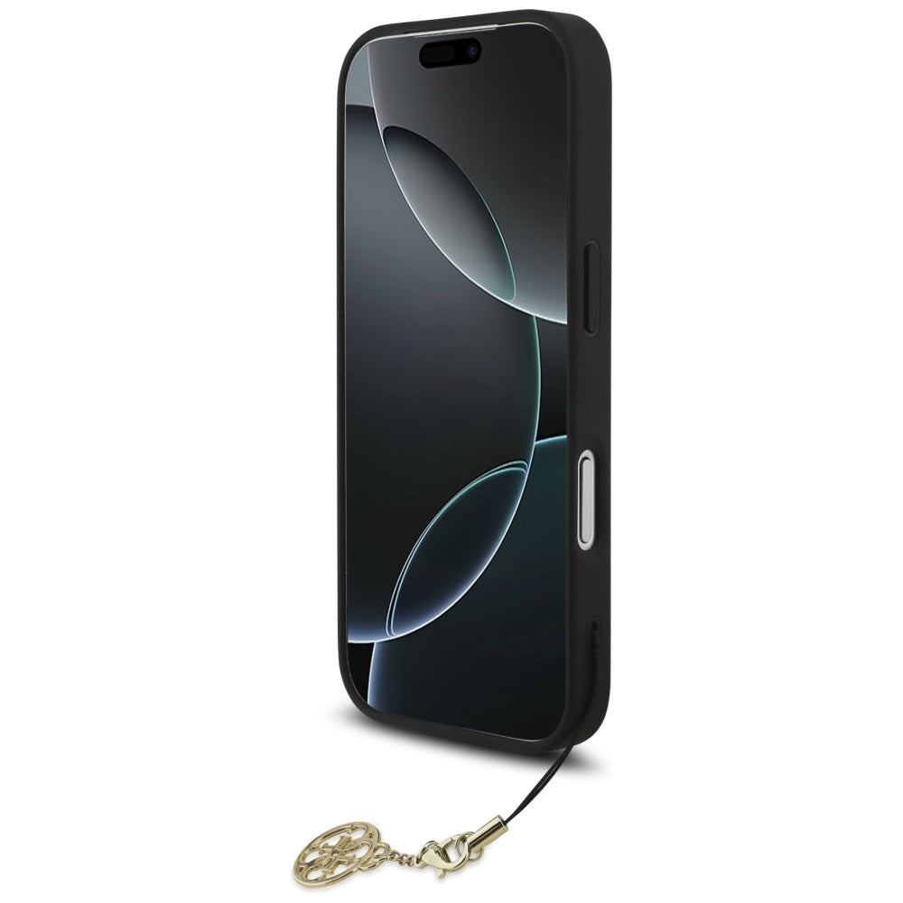 Custodia MagSafe per Apple iPhone 17 Pro, Guess, 4G Charm Cradle, Nera