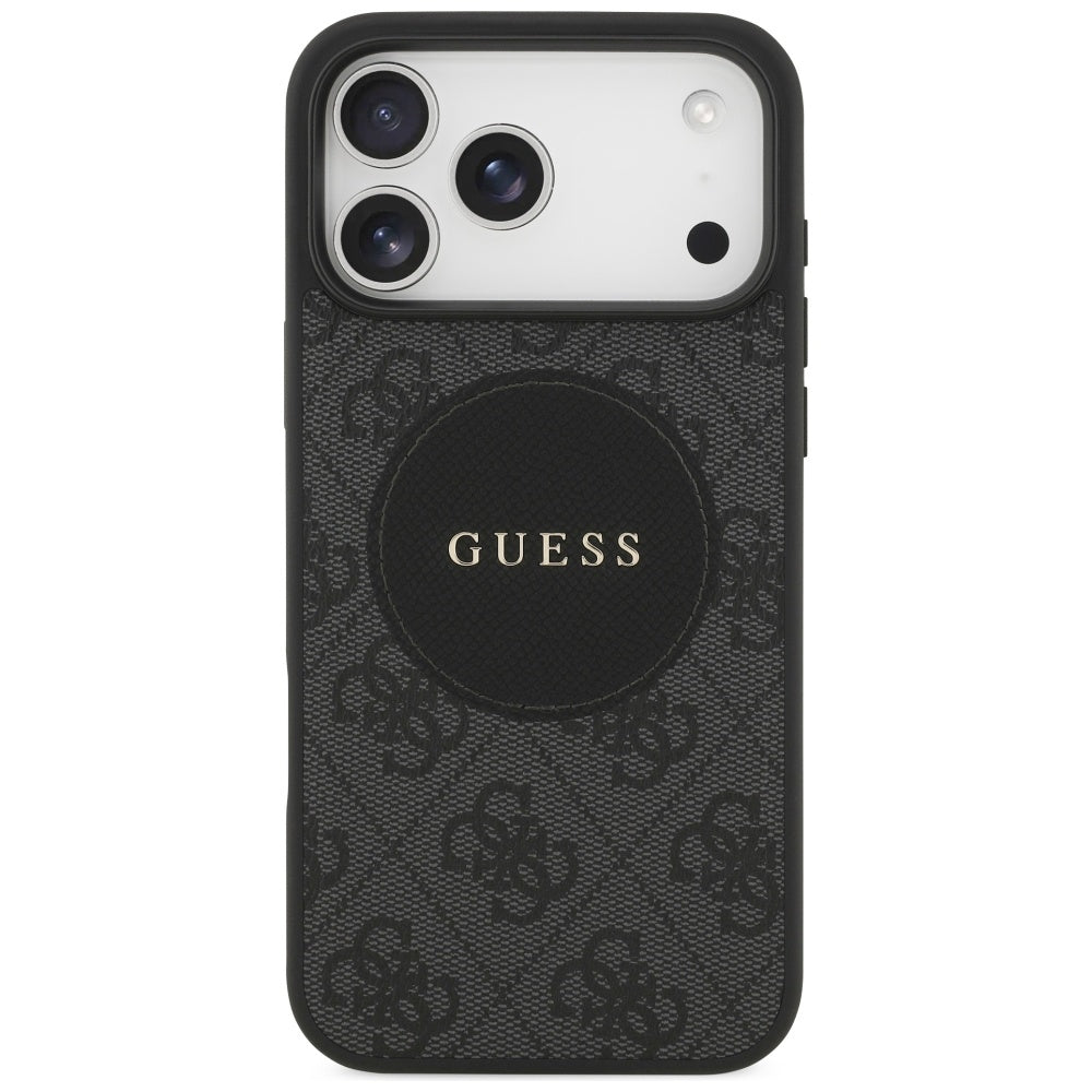 Custodia MagSafe per Apple iPhone 17 Pro, Guess, 4G Circle Classic Logo, Nera
