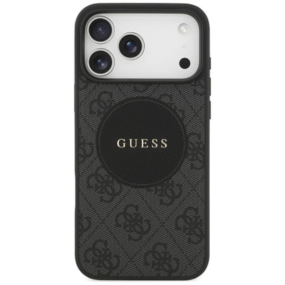 Custodia MagSafe per Apple iPhone 17 Pro, Guess, 4G Circle Classic Logo, Nera