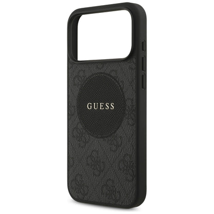 Custodia MagSafe per Apple iPhone 17 Pro, Guess, 4G Circle Classic Logo, Nera