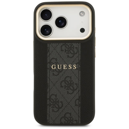 Custodia MagSafe per Apple iPhone 17 Pro, Guess, 4G Stripe, Nera