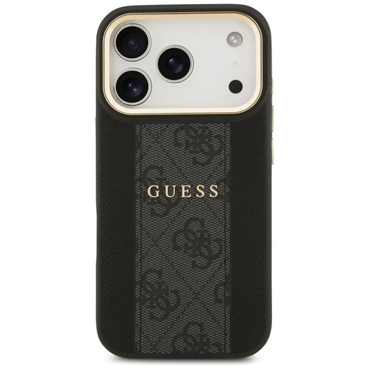 Custodia MagSafe per Apple iPhone 17 Pro, Guess, 4G Stripe, Nera