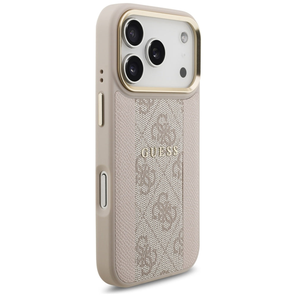 Custodia MagSafe per Apple iPhone 17 Pro, Guess, 4G Stripe, Rosa