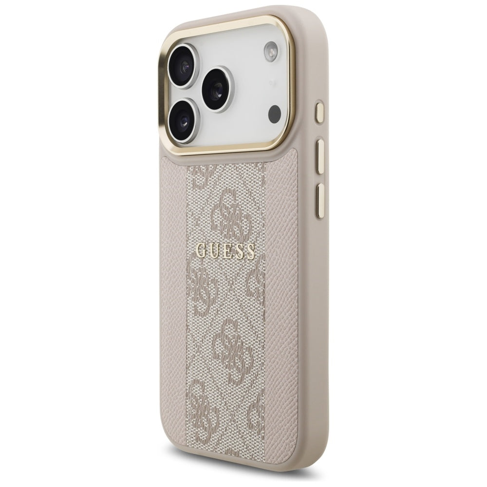 Custodia MagSafe per Apple iPhone 17 Pro, Guess, 4G Stripe, Rosa