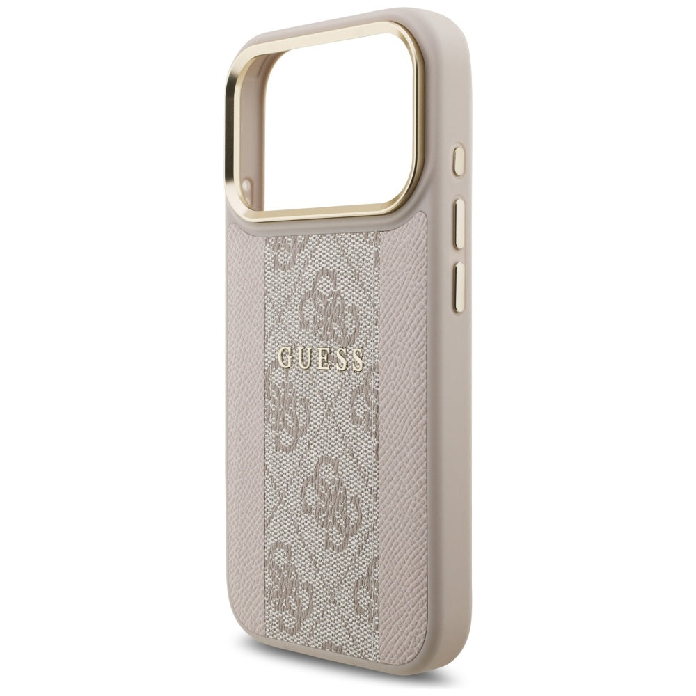 Custodia MagSafe per Apple iPhone 17 Pro, Guess, 4G Stripe, Rosa