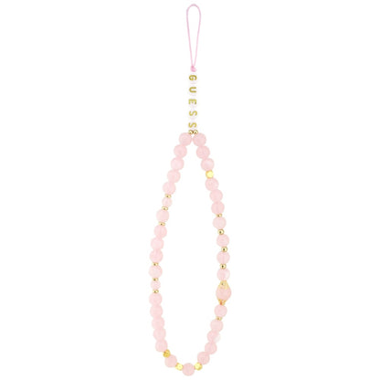 Custodia MagSafe per Apple iPhone 17 Pro, Guess, Logo Triangolo 4G con Cinturino di Perle, Rosa