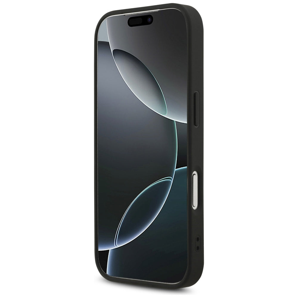 Custodia MagSafe per Apple iPhone 17 Pro, Guess, 4G Triangle Strass, Nera