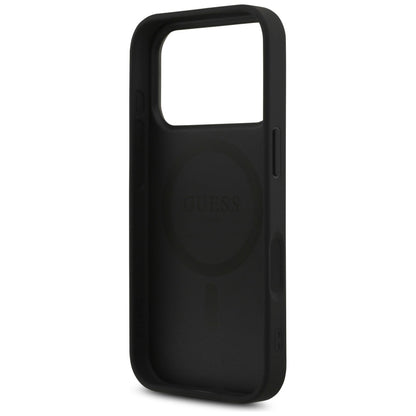 Custodia MagSafe per Apple iPhone 17 Pro, Guess, 4G Triangle Strass, Nera